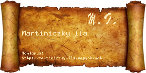 Martiniczky Ila névjegykártya